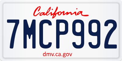 CA license plate 7MCP992