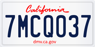 CA license plate 7MCQ037