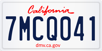 CA license plate 7MCQ041