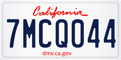 CA license plate 7MCQ044