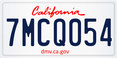 CA license plate 7MCQ054