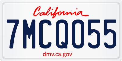 CA license plate 7MCQ055