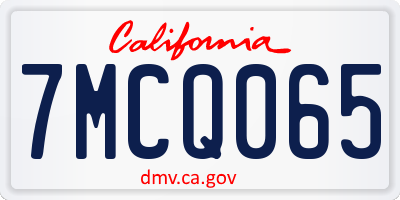 CA license plate 7MCQ065