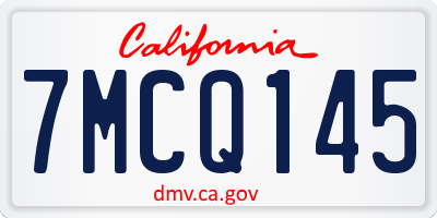 CA license plate 7MCQ145