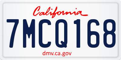CA license plate 7MCQ168