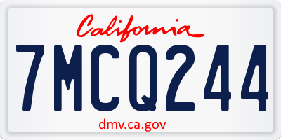 CA license plate 7MCQ244