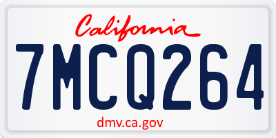 CA license plate 7MCQ264