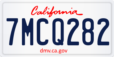 CA license plate 7MCQ282
