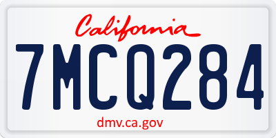 CA license plate 7MCQ284