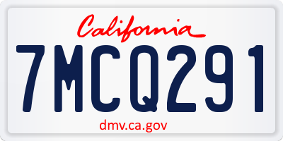 CA license plate 7MCQ291