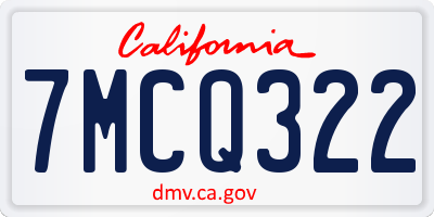 CA license plate 7MCQ322