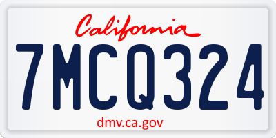 CA license plate 7MCQ324