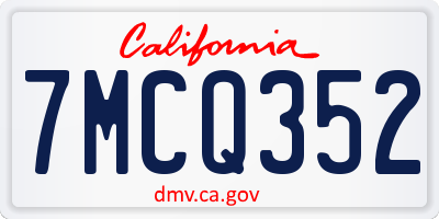 CA license plate 7MCQ352
