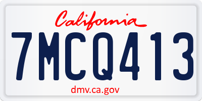 CA license plate 7MCQ413