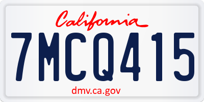 CA license plate 7MCQ415