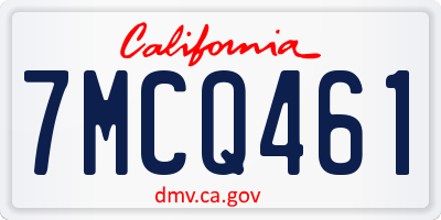 CA license plate 7MCQ461