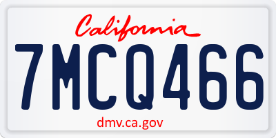 CA license plate 7MCQ466