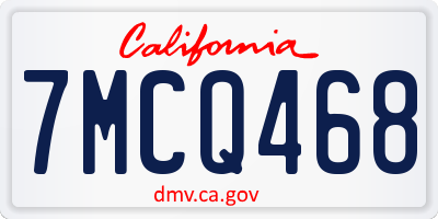 CA license plate 7MCQ468