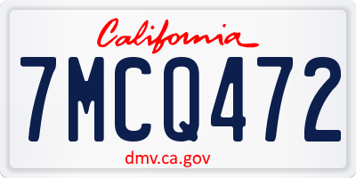 CA license plate 7MCQ472