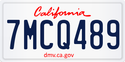 CA license plate 7MCQ489