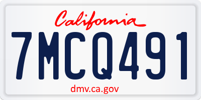 CA license plate 7MCQ491