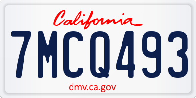 CA license plate 7MCQ493