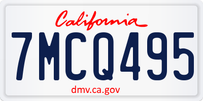 CA license plate 7MCQ495