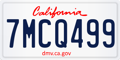 CA license plate 7MCQ499