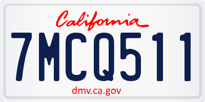 CA license plate 7MCQ511