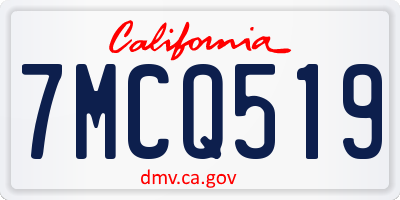 CA license plate 7MCQ519
