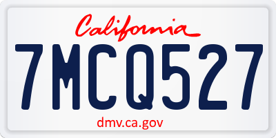CA license plate 7MCQ527