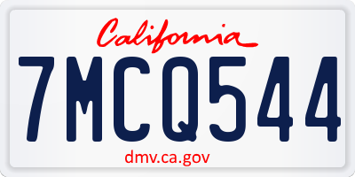 CA license plate 7MCQ544