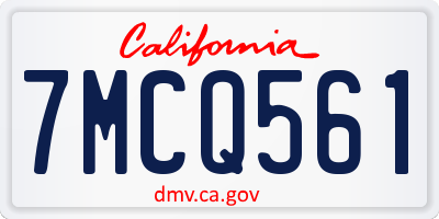 CA license plate 7MCQ561