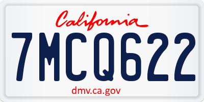 CA license plate 7MCQ622