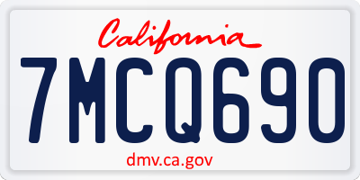 CA license plate 7MCQ690