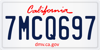 CA license plate 7MCQ697