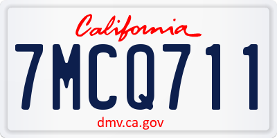 CA license plate 7MCQ711