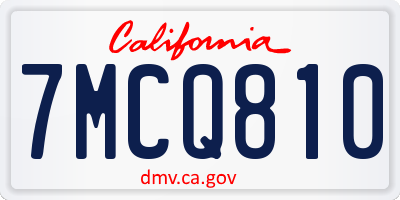 CA license plate 7MCQ810