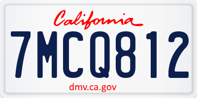 CA license plate 7MCQ812