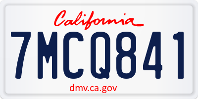 CA license plate 7MCQ841