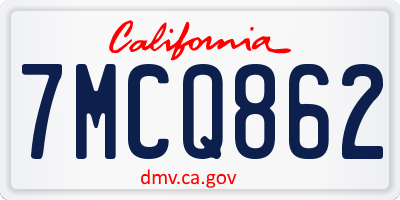 CA license plate 7MCQ862