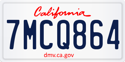 CA license plate 7MCQ864