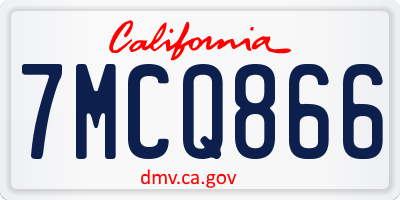 CA license plate 7MCQ866