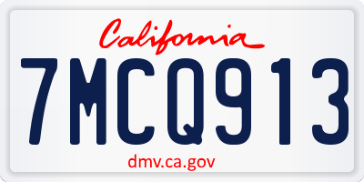 CA license plate 7MCQ913
