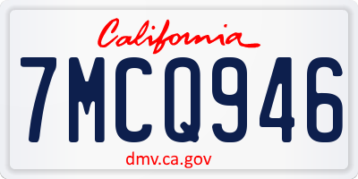 CA license plate 7MCQ946