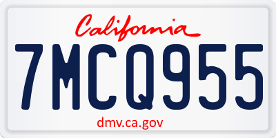 CA license plate 7MCQ955