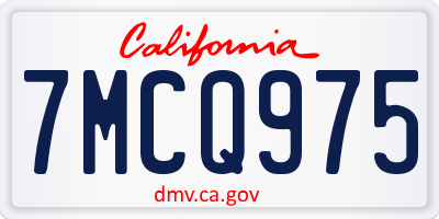 CA license plate 7MCQ975
