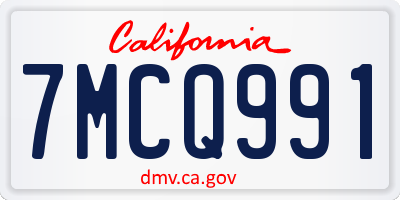 CA license plate 7MCQ991