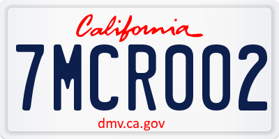 CA license plate 7MCR002