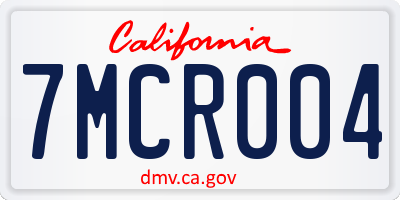 CA license plate 7MCR004